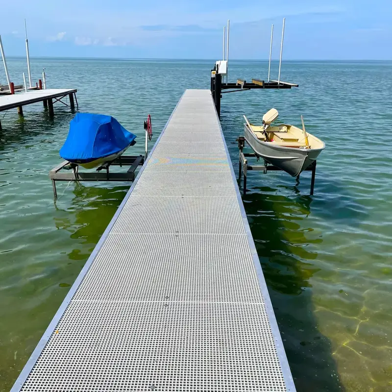 FRP fiberglass grating decking jetty pontoon dock marina waterfront corrosion proof