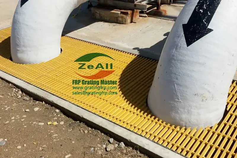 FRP fiberglass grating platform petrochemical chemical plant corrosion resistant