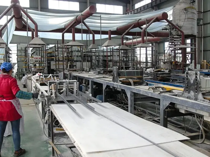 FRP pultrusion equipment production line fiberglass composite manufacturing factory workshop
